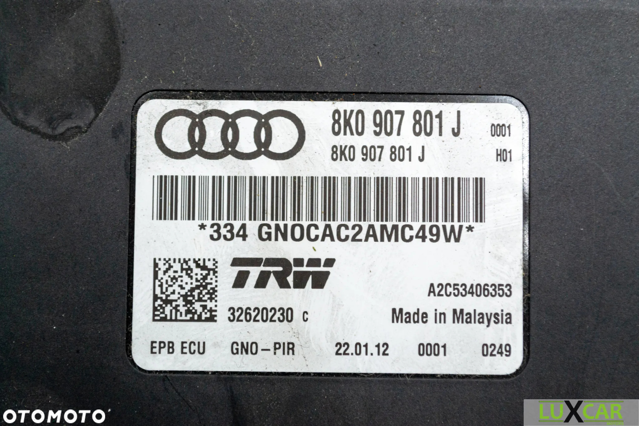 AUDI A4 B8 LIFT MODUŁ HAMULCA RĘCZNEGO 8K0907801J GORLICE - 2