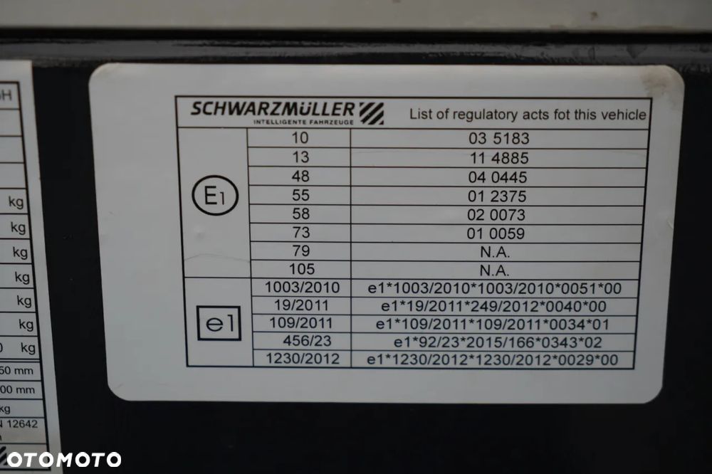 Schwarzmuller / FIRANKA / STANDARD / PALECIARA / OSIE SAF / - 30