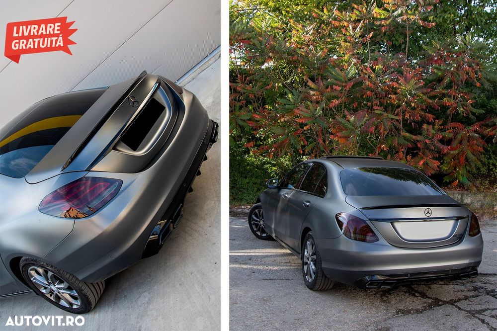 Ornamente Bara Spate Flapsuri Mercedes C Class W205 (2014-2020) Carbon Film- livrare gratuita - 15