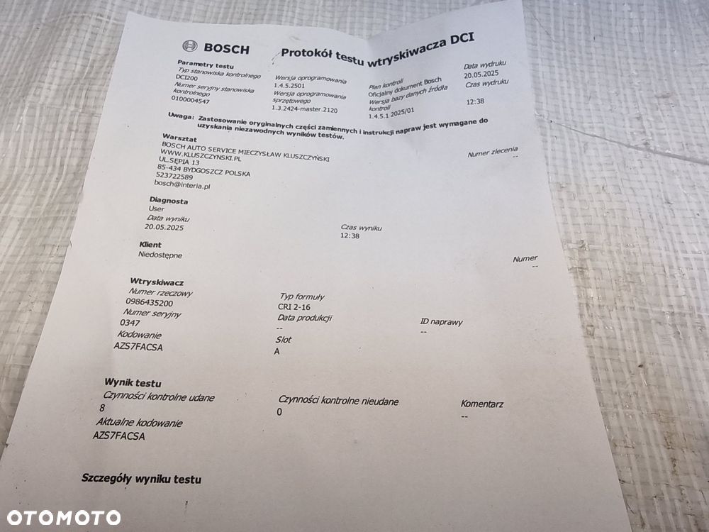 Wtryskiwacz wtrysk Opel Corsa D 1,3 cdti 95517501 - 7