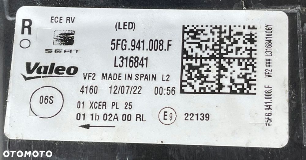 CUPRA FORMENTOR LAMPA PRAWA PRZÓD FULL LED 5FG941008F - 10