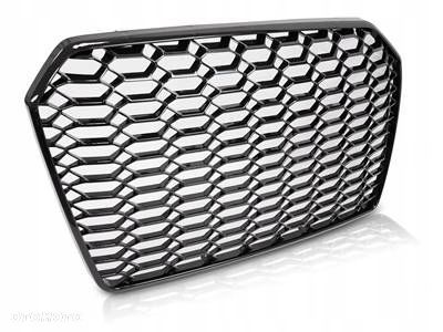 grill przedni atrapa audi a6 c7 14-18 rs 6 2020 style pdc czarny błysk - 1