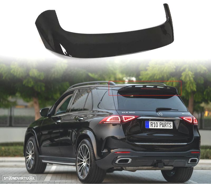 AILERON SPOILER MERCEDES GLE W167 20- LOOK AMG PRETO BRILHANTE - 1
