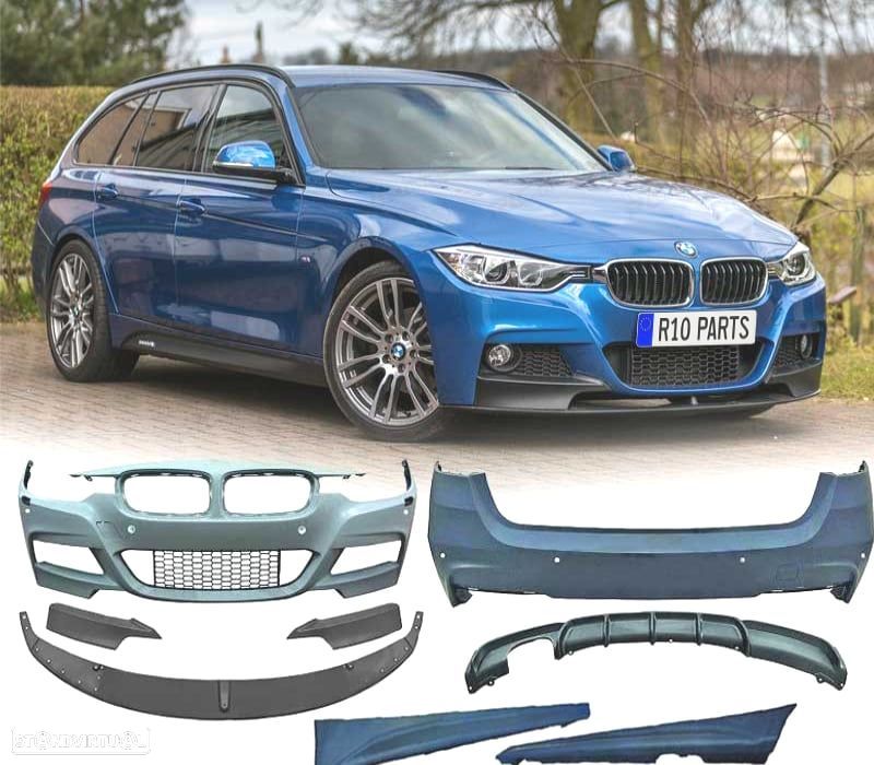 KIT CARROÇARIA BMW F31 TOURING LOOK M PERFORMANCE SAIDA DUPLA ESQ - 1