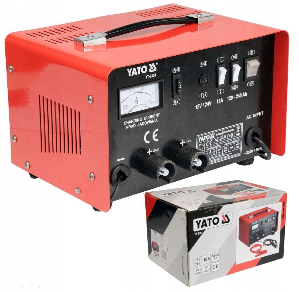 YATO ELEKTRONICZNY PROSTOWNIK AKUMULATORA BOOST 12/24V 16A 240Ah YT-8304 - 6