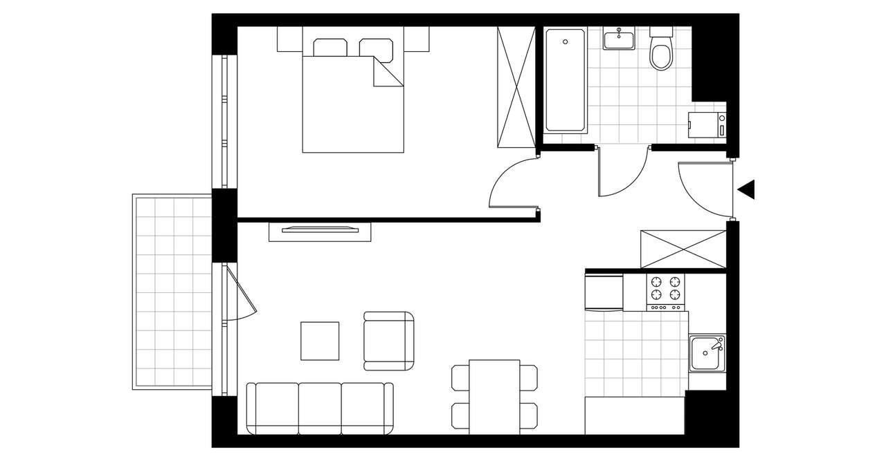 2-pokojowe mieszkanie 46m2 + balkon - Pełny obrazek: 4/21