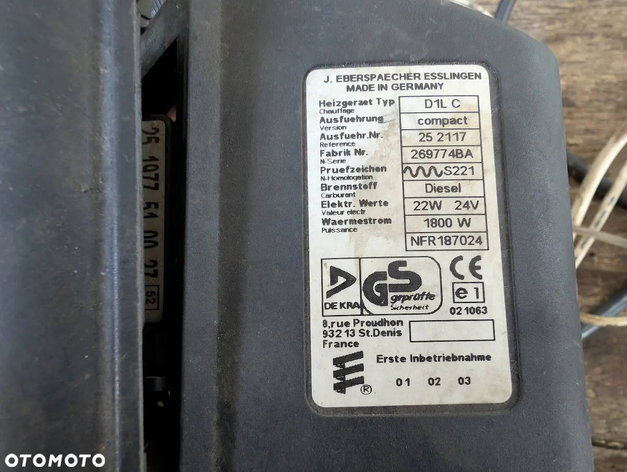 Webasto Eberspacher D1LC Compact 24V 1.8kW piec sterownik pompka - 6
