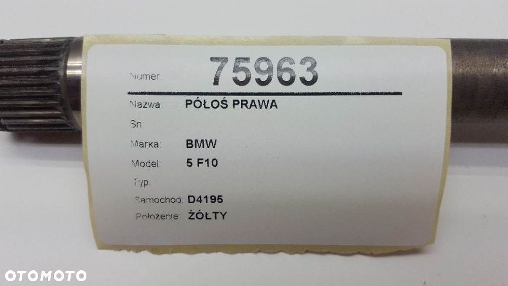 PÓŁOŚ PRZÓD BMW F10 F11 XDRIVE 520 2.0 D XD DŁUGA - 4
