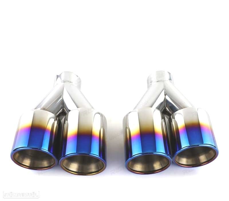 PONTEIRAS DE ESCAPE DUPLA UNIVERSAL 2 INOX TINANIO 89MM OO---OO - 3