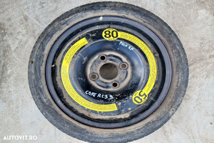 Roata de rezerva slim R14 6N0601025G 31/2J14H2 ET42 105/70 R14 6N0601 - 1