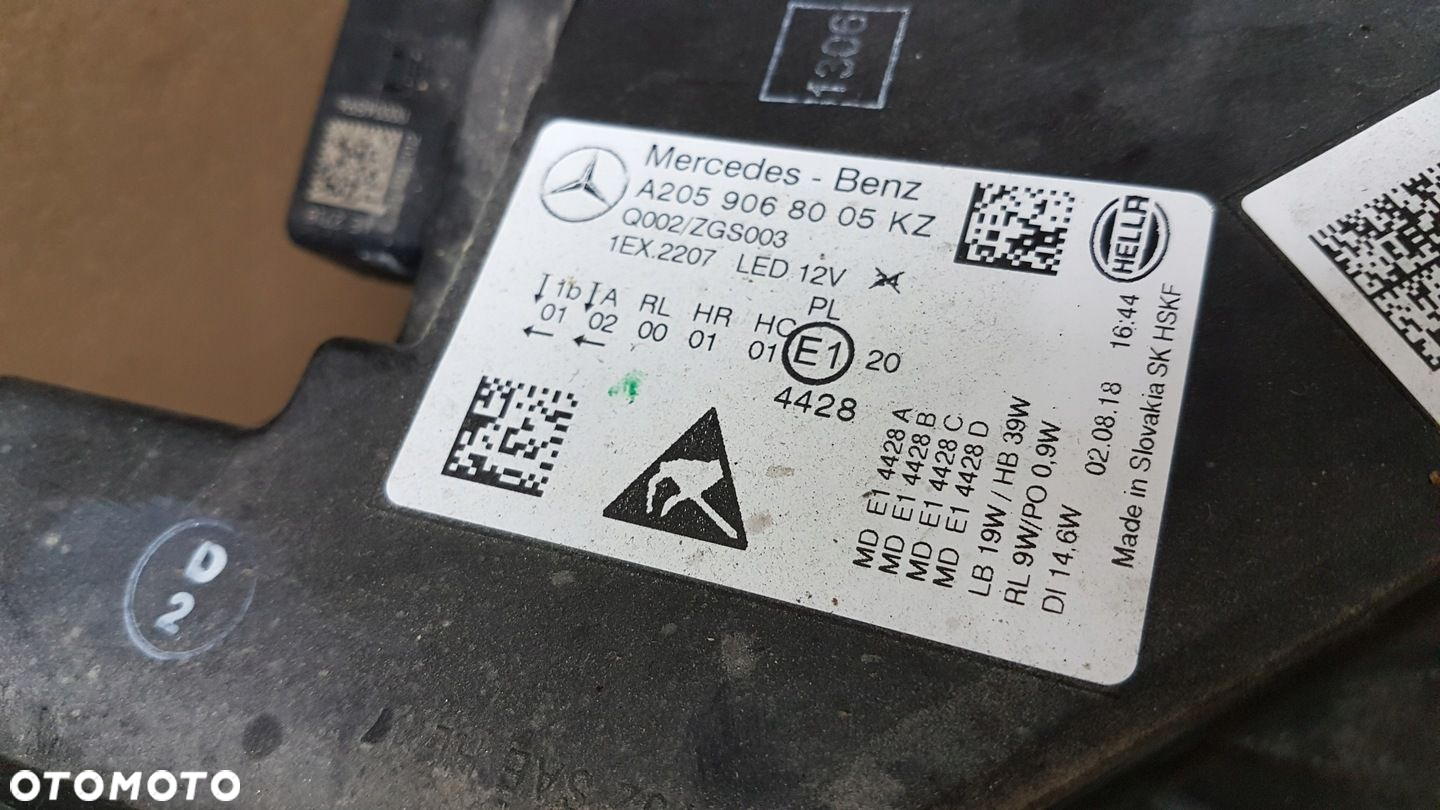 LAMPA PRZÓD PRAWA MERCEDES W205 LIFT FULL LED A2059068005 - 11