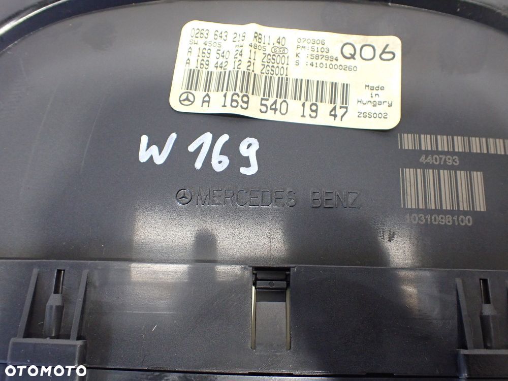 LICZNIK MERCEDES W169 A160 A1695401947 - 6