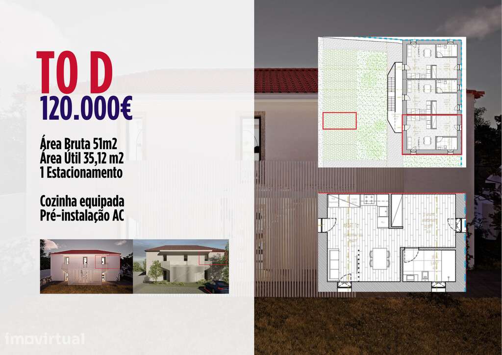 Apartamento T0+Aparcamento,CARAPINHEIRA - Grande imagem: 2/4