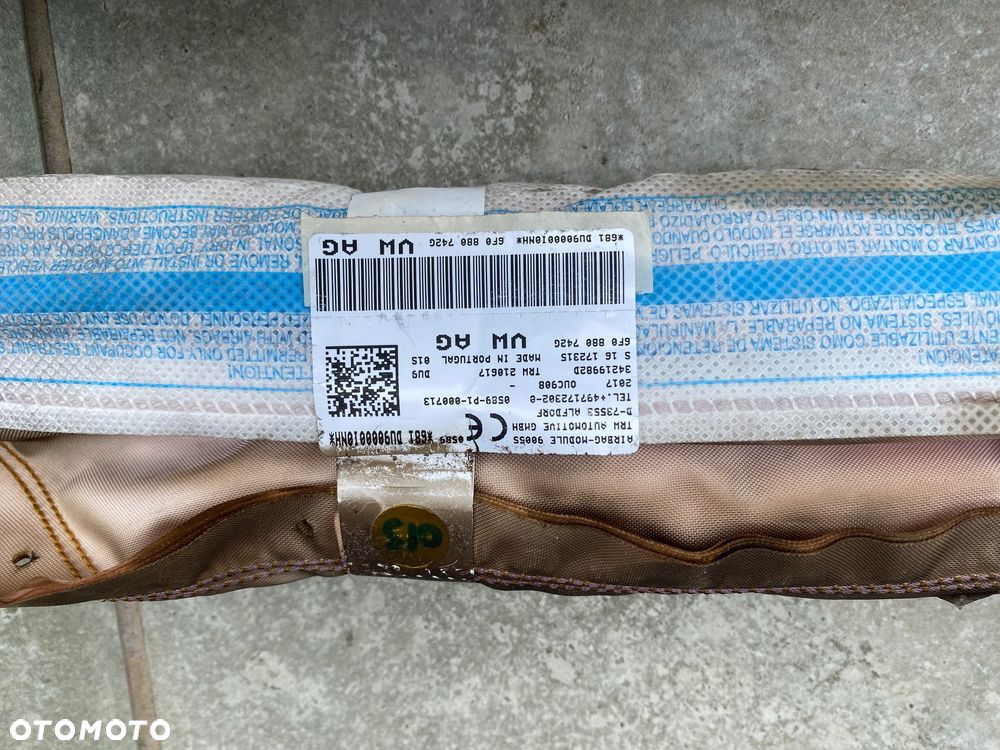 KURTYNA POWIETRZNA SEAT  IBIZA V. 6FO LEWA LUB PRAWA ORYGINAŁ - 2