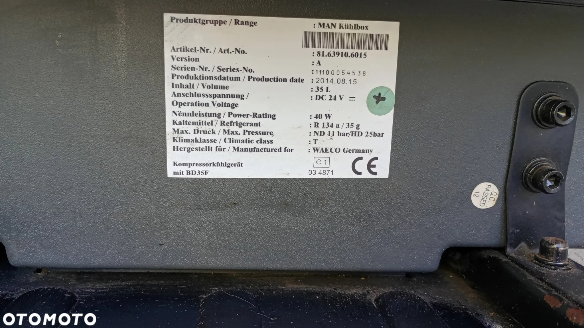 F.V Lodówka TGX TGA TGL TGM MAN 81639106015 Lodówka z podstawą Chłodziarka - 11