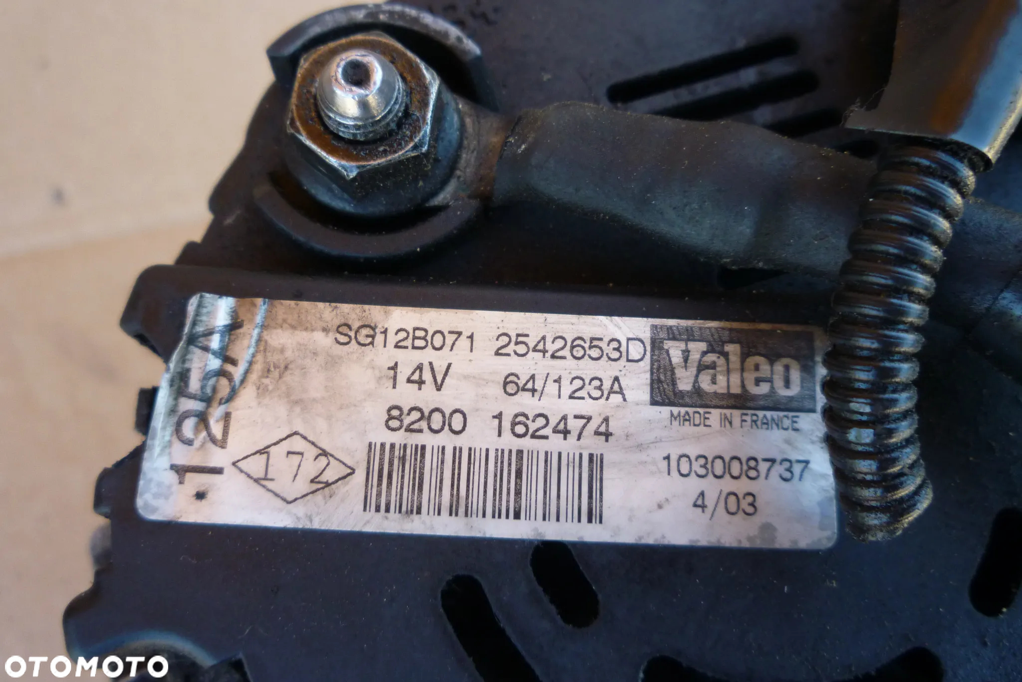 Alternator Master Movano Vivaro 1.9 2.5 DCI Valeo 120A 8200162474 2542653D - 4