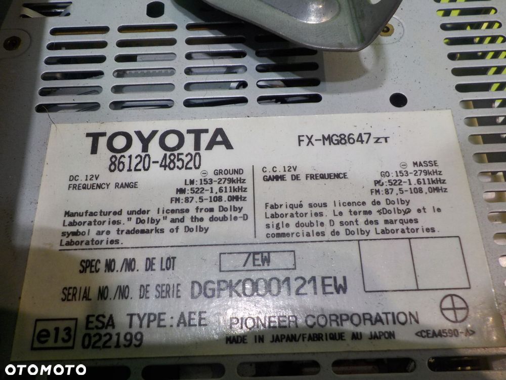 LEXUS RX300 II 3.0 B 04r radio CD 86120-48520 - 15