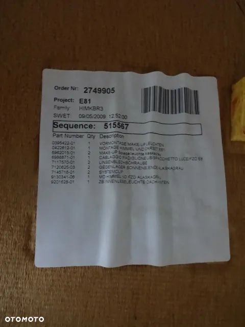 Jasna podsufitka BMW E81 3-drzwi - 3
