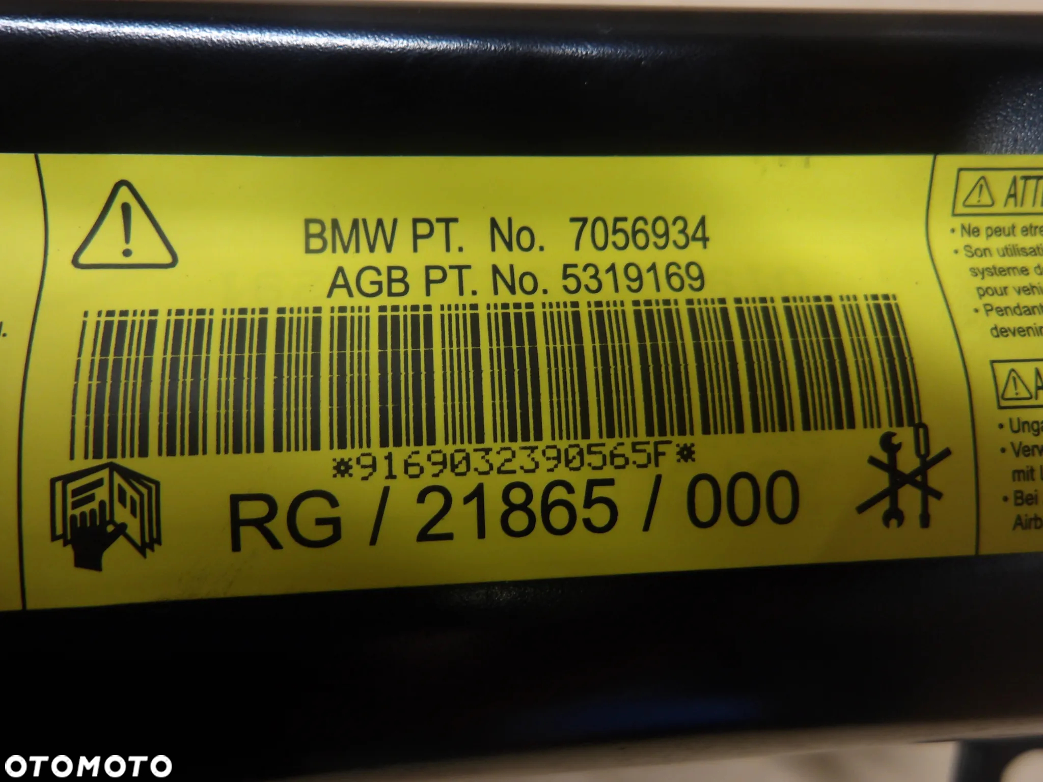 MINI COOPER R50 R53 01-06r 1.6B PODUSZKA AIRBAG PASAŻERA 7056934 - 6