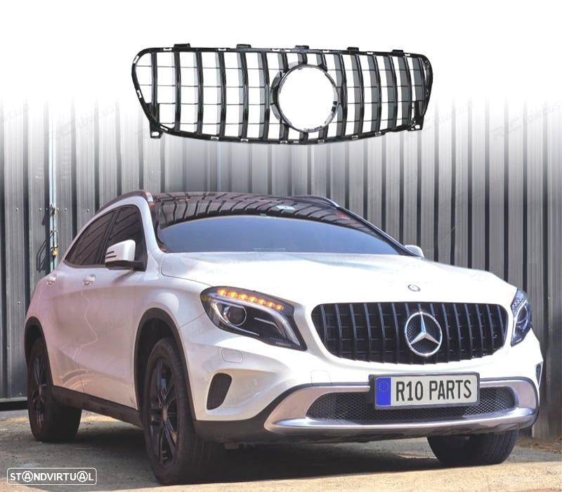 GRELHA FRONTAL MERCEDES GLA X156 17-20 LOOK AMG PRETO BRILHANTE - 1