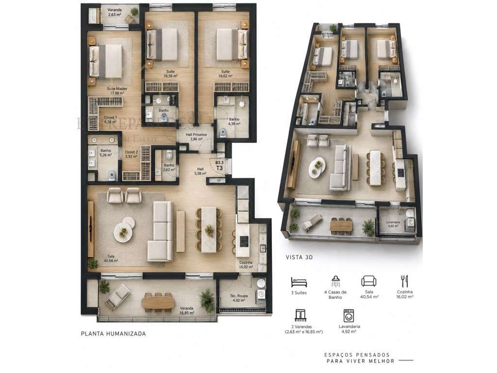 Apartamento T3 para Comprar em Gondomar - Porto | Condomínio Fechad... - Grande imagem: 2/18