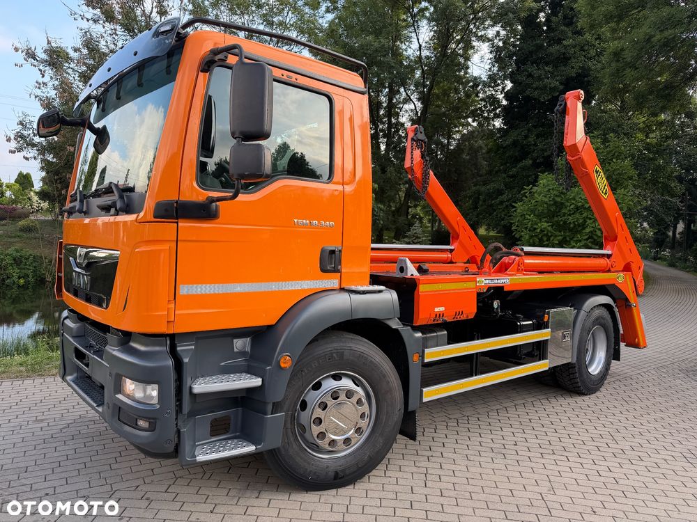 MAN TGM 18.340 / EURO 6 / MEILLER AK 12LT PILOT / bramowiec MULDA / KONTENER - 3