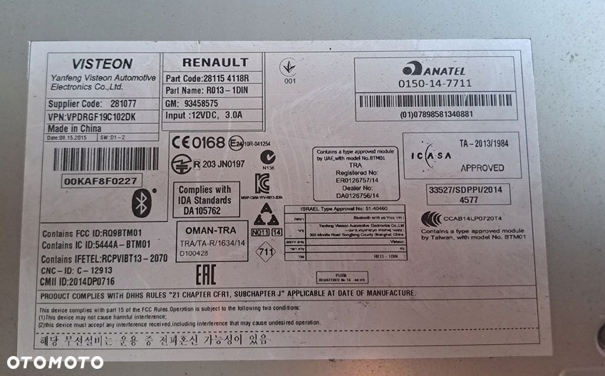 trafic iii vivaro b 14-19r radio fabryczne mp3 usb 281154118r - 2