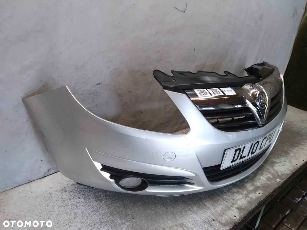 ^ ZDERZAK PRZÓD PRZEDNI OPEL CORSA D Z157 SREBRNY HALOGENY - 4