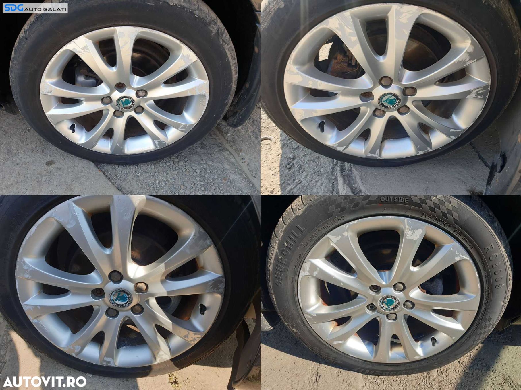 Set 4 Jante Roti Aliaj 215 50 17 R17 5x112 Skoda Octavia 2 2004 - 2013 Cod sdgj17bss23 - 1