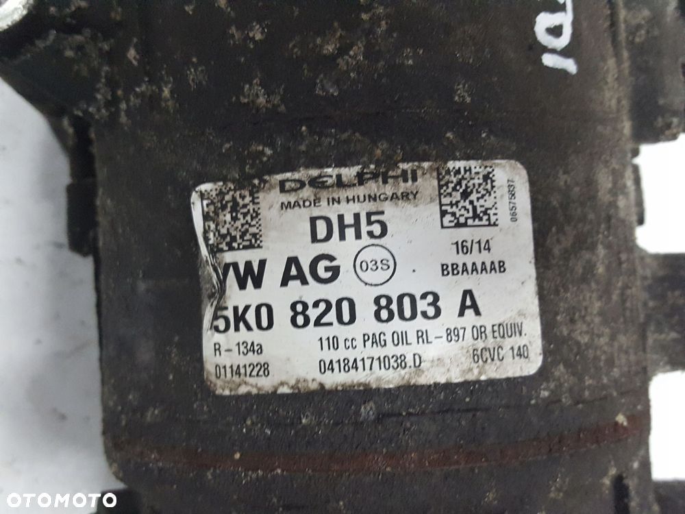 SUPERB 2 II PASSAT B7 GOLF VI 1.6 TDI SPRĘŻARKA KLIMATYZACJI 5K0820803A - 2