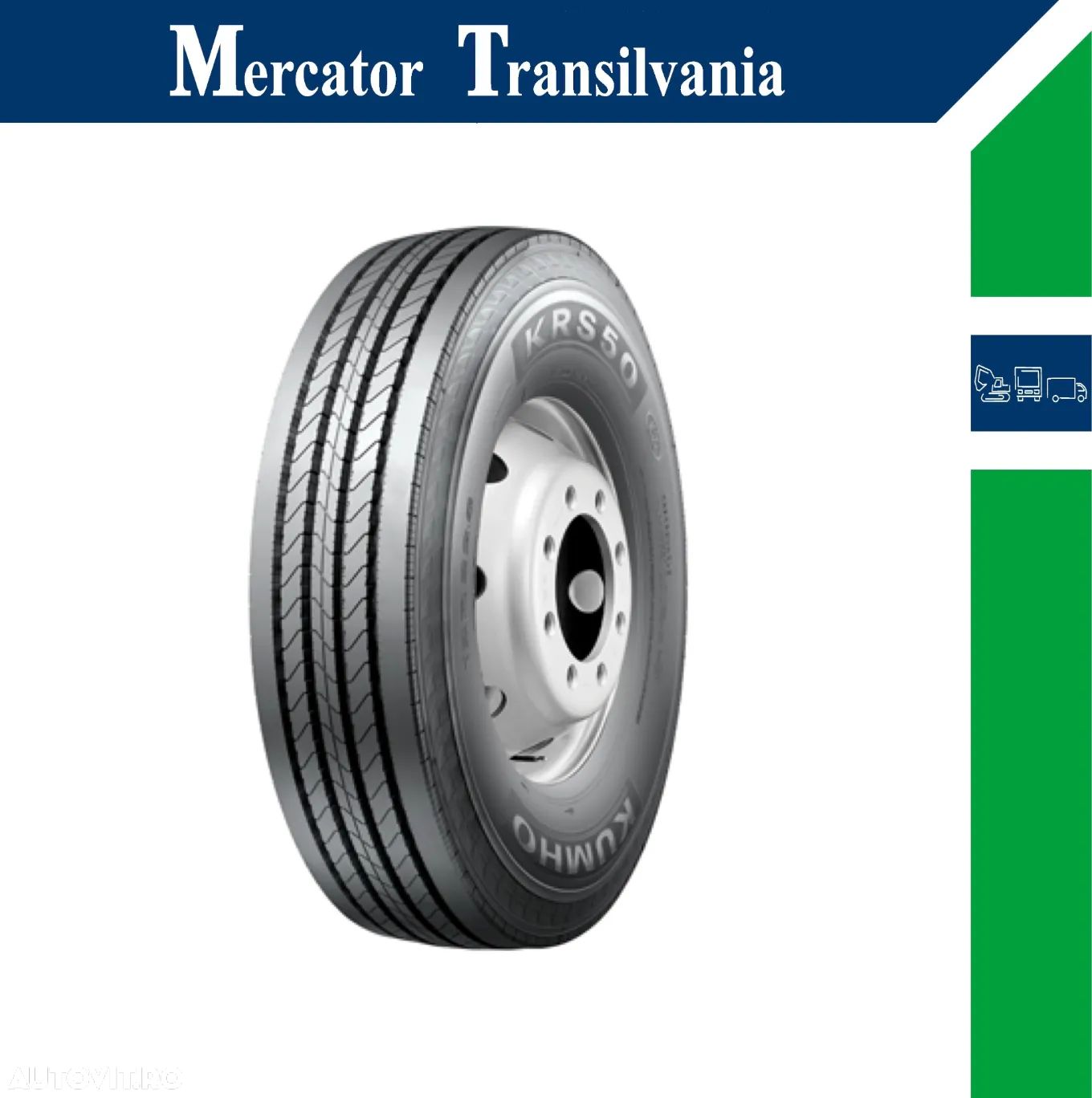 Anvelopa NOUA M+S* Regional 385/65R22.5 Kumho KRS50 160K 20PR LR L - C, B, B 71dB Directie - 1