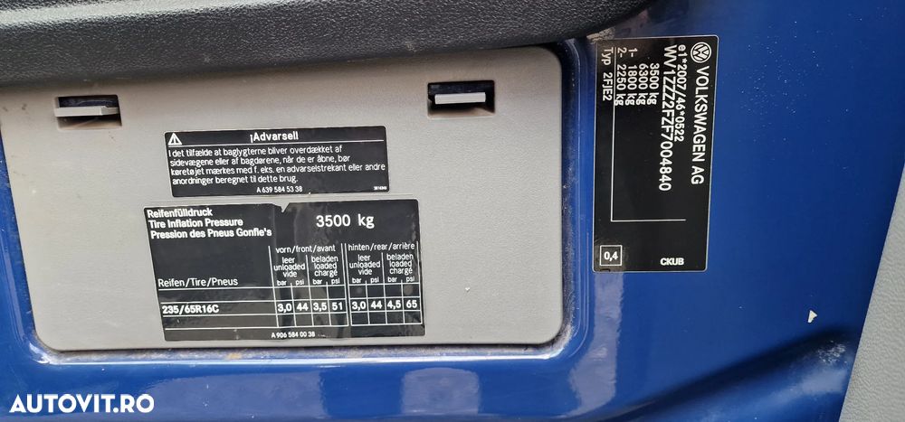 Volkswagen crafter doka maxi 3.5m, facelift, 2.0 tdi, 161 cp, manual, Euro 5, 212.132 km, cruise control,  12/2014.(serie 2015) - 8