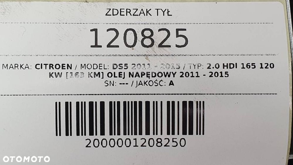 ZDERZAK TYŁ TYLNY CITROEN DS5 KGYC CHROM PDC KOMPLETNY - 15