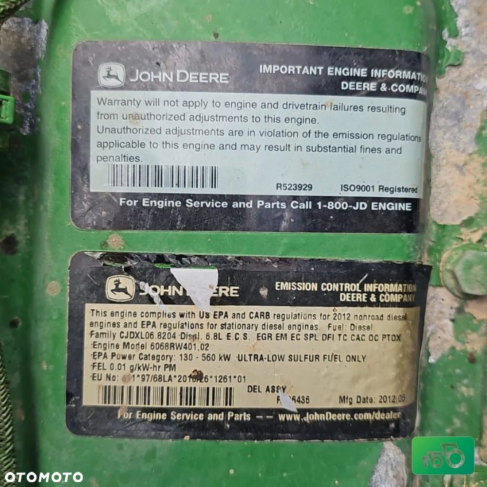 Silnik JD 6068 RW 402 PowerTech John Deere 7215R - 10
