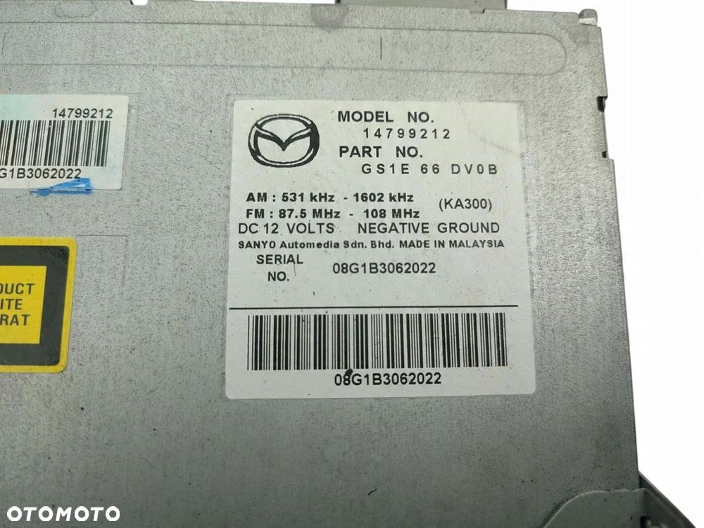 RADIO MAZDA 6 II GH (2007-2010) 2.0 CITD 140KM 14799212 - 4