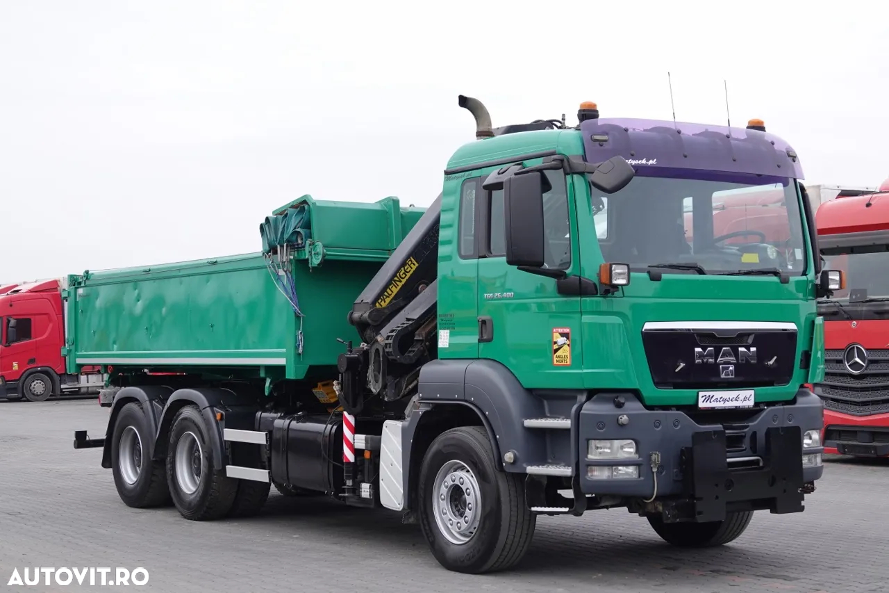 MAN TGS 26.400 / 6X4 / BASCULANTE + HDS PALFINGER PK 16502 / HYDROBURTA / BORDMATIC / IMPORTAT - 11