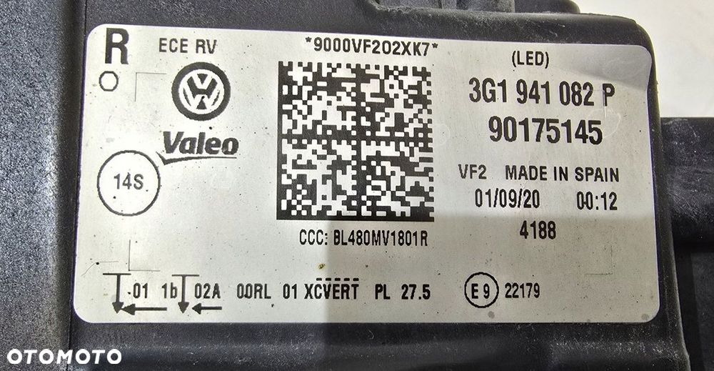lampa przód prawy prawa vw passat b8 19r lift full led 3g1941082p - 5