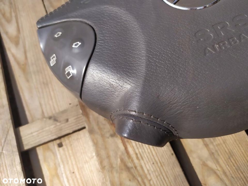 MERCEDES W211 AIRBAG KIEROWNICY PODUSZKA SKÓRZANA SZARA - 3