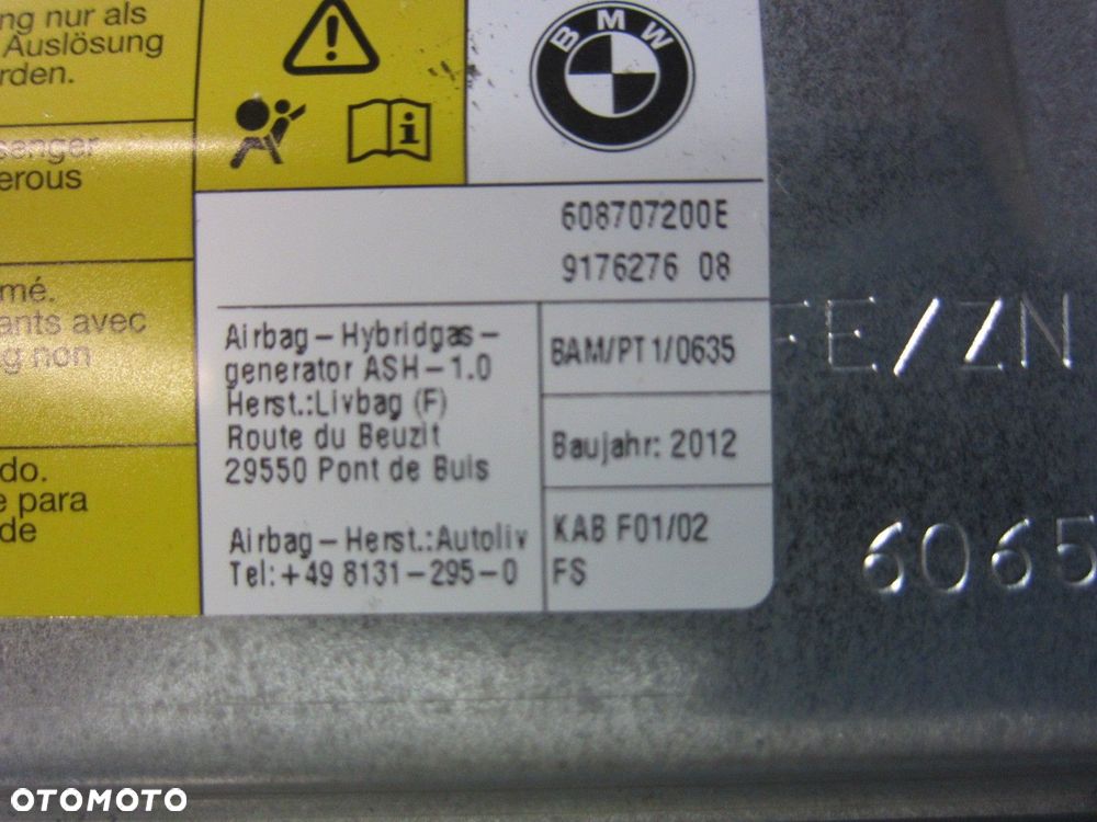 BMW 7 F01 F02 USA PODUSZKA KOLANOWA KIEROWCY AIRBAG 72129176276 9176276 - 7