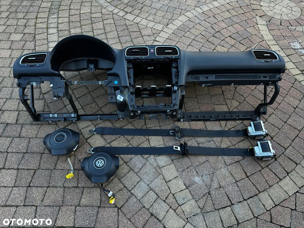 Konsola / Kokpit / AirBag / VW Golf VI 6 / poduszki pasy / demontaż - 2