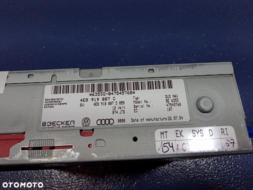 AUDI A6 C6 CZYTNIK NAWIGACJI DVD 4E0919887C - 7
