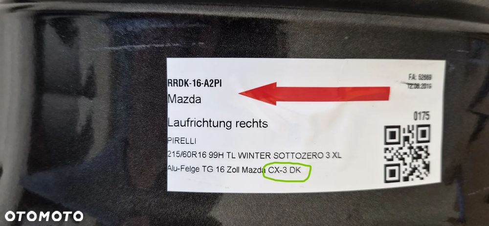 FELGI MAZDA CX-3 6,5x16 16 ET50 5x114,3 DH0MV3810 - 6