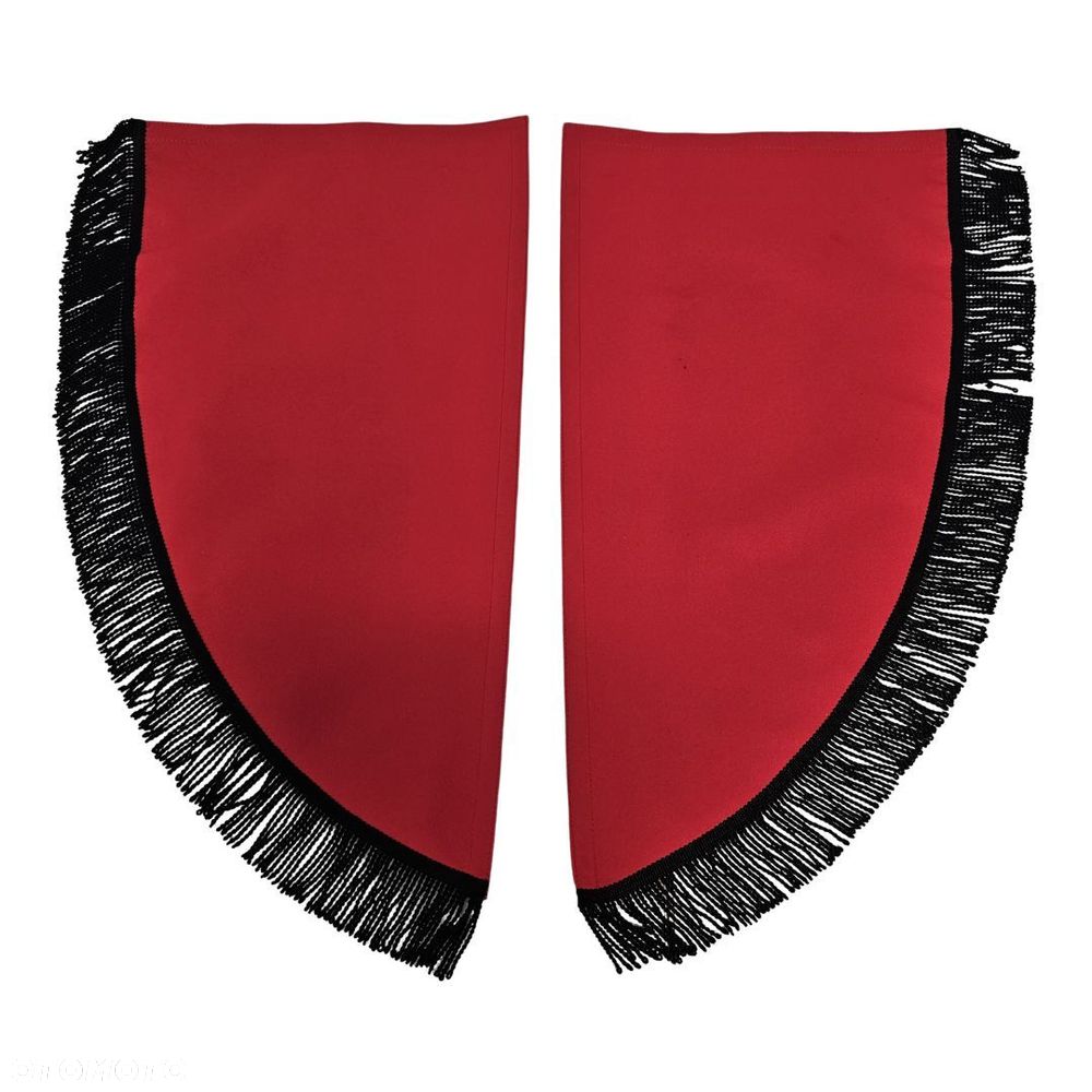 ZASŁONY BOCZNE SKOSY TIR BUS - materiał: WELUR-Czerwony + Fredzle Czarne - 1