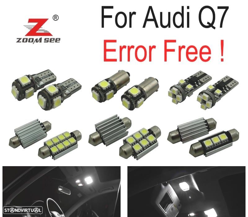 KIT COMPLETO DE 24 LÂMPADAS LED INTERIOR PARA AUDI Q7 4L S LINE 2005 -2014 - 1