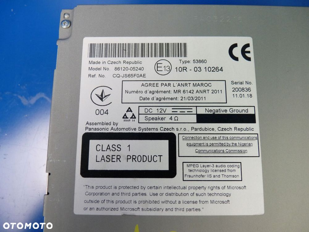 TOYOTA AVENSIS T27 LIFT T29 RADIO FABRYCZNE ORYGINALNE - 3