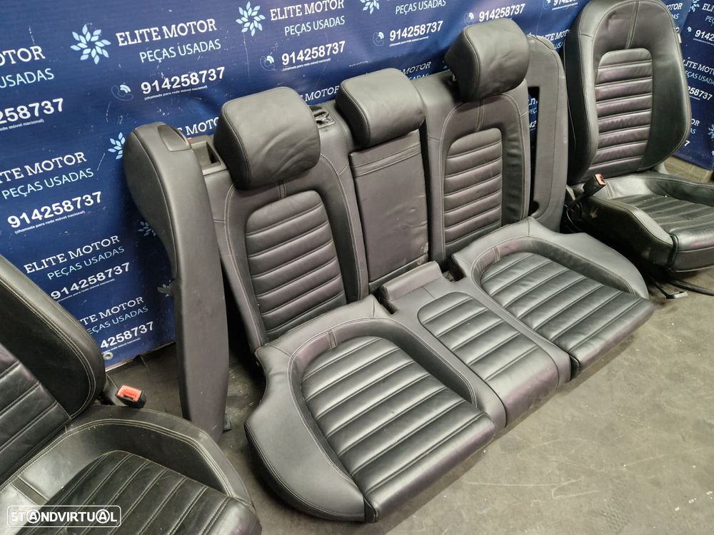 Jogo de bancos usados VW PASSAT CC HIGHLINE PELE PRETOS - 10