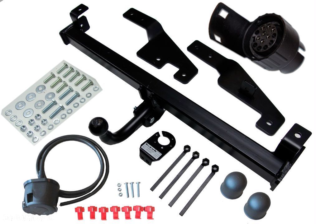 HAK HOLOWNICZY DO SAMOCHODU SEAT INCA VOLKSWAGEN VW CADDY 2 II  + WIĄZKA + GNIAZDO 7PIN/13 - 1
