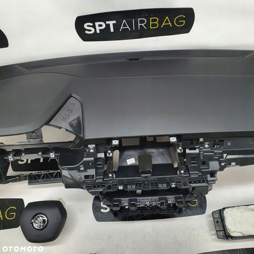 SKODA FABIA IV 4 DESKA ROZDZIELCZA KONSOLA KOKPIT PULPIT PODUSZKI AIRBAG AIR BAG PASY KIT SET - 3