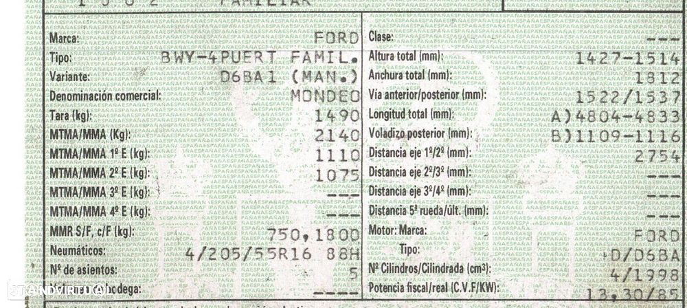 MOTOR COMPLETO FORD MONDEO III SEDAN 2002 -D6BA - 4