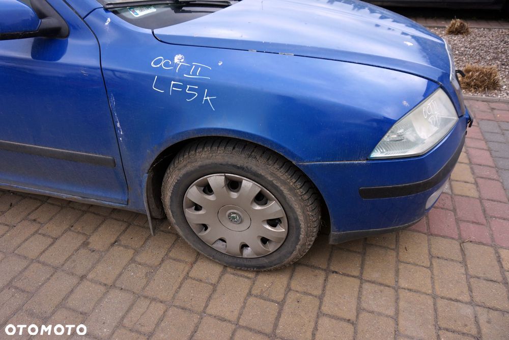 MASKA ZDERZAK BŁOTNIKI LAMPY OCTAVIA II 1Z3 4590  SKODA 2004-2008 NIEBIESKI PRZÓD KOMPLETNY - 14